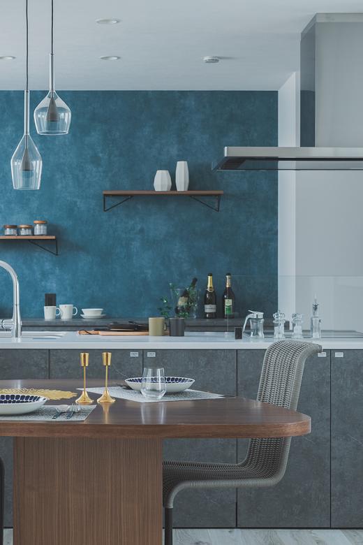 インゾーネの家 こだわりのダイニングテーブルと過ごす寛ぎの時間。